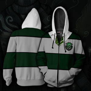 Striped Slytherin Harry Potter New Unisex 3D T-shirt Zip Hoodie S 