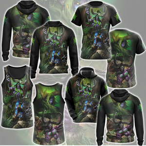 World Of Warcraft Stormrage Brothers - Illidan Stormrage, Malfurion Stormrage Video Game All Over Printed T-shirt Tank Top Zip Hoodie Pullover Hoodie Hawaiian Shirt Beach Shorts Joggers