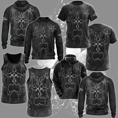 Kingdom Hearts Symbols The Nobody Sigil Video Game All Over Printed T-shirt Tank Top Zip Hoodie Pullover Hoodie Hawaiian Shirt Beach Shorts Joggers