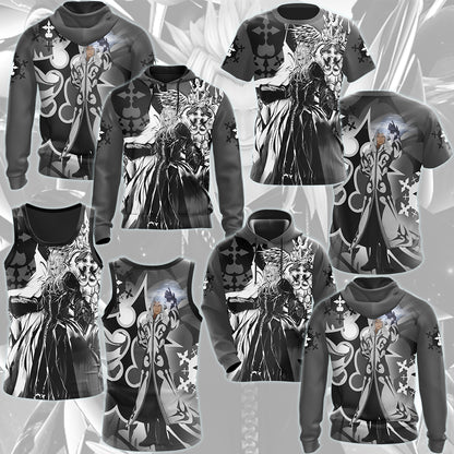Kingdom Hearts Xemnas Video Game All Over Printed T-shirt Tank Top Zip Hoodie Pullover Hoodie Hawaiian Shirt Beach Shorts Joggers