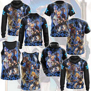 Kingdom Hearts Terra, Ventus and Aqua (Wayfinder trio) Video Game All Over Printed T-shirt Tank Top Zip Hoodie Pullover Hoodie Hawaiian Shirt Beach Shorts Joggers