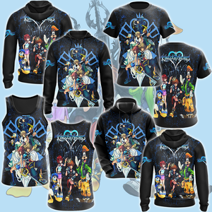 Kingdom Hearts Characters Video Game All Over Printed T-shirt Tank Top Zip Hoodie Pullover Hoodie Hawaiian Shirt Beach Shorts Joggers