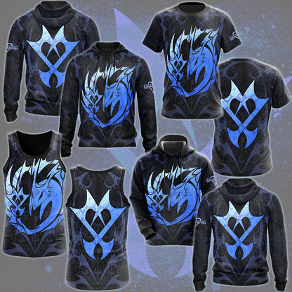 Kingdom Hearts Symbols The Unversed Emblem Video Game All Over Printed T-shirt Tank Top Zip Hoodie Pullover Hoodie Hawaiian Shirt Beach Shorts Joggers