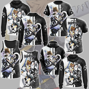 Kingdom Hearts Sora Video Game All Over Printed T-shirt Tank Top Zip Hoodie Pullover Hoodie Hawaiian Shirt Beach Shorts Joggers