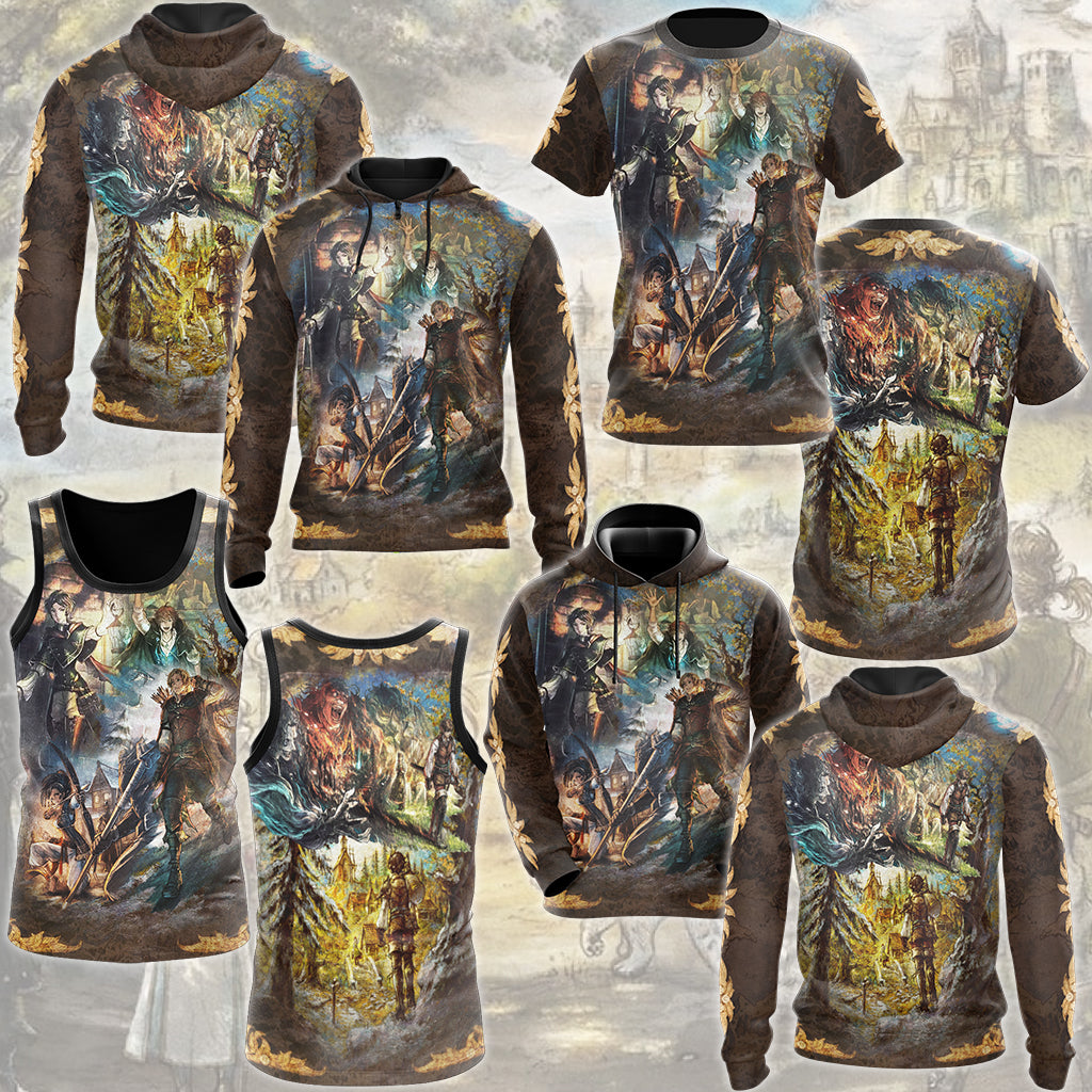 Octopath Traveler Zero Video Game All Over Printed T-shirt Tank Top Zip Hoodie Pullover Hoodie Hawaiian Shirt Beach Shorts Joggers
