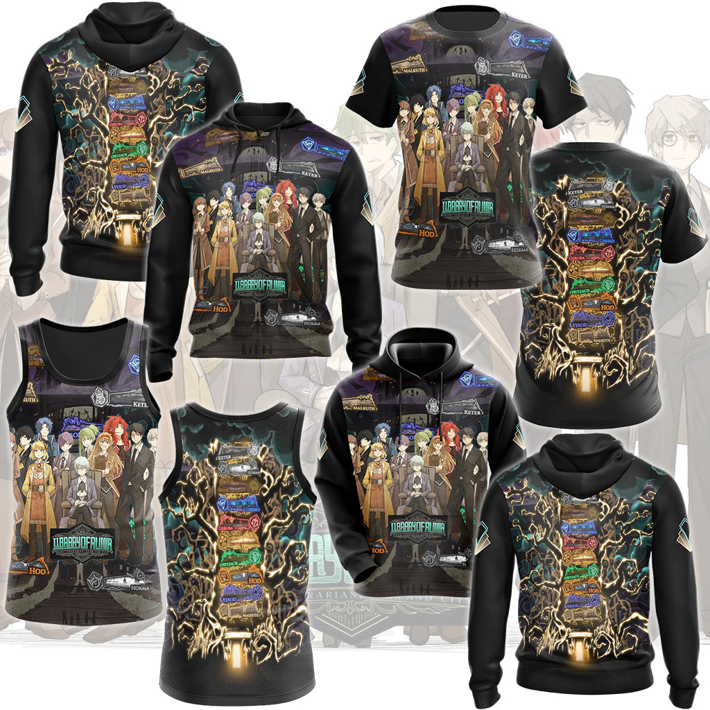 Library of Ruina Floor Symbols and Librarians Video Game All Over Printed T-shirt Tank Top Zip Hoodie Pullover Hoodie Hawaiian Shirt Beach Shorts Joggers