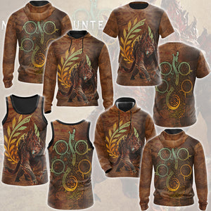 Monster Hunter Wilds Video Game All Over Printed T-shirt Tank Top Zip Hoodie Pullover Hoodie Hawaiian Shirt Beach Shorts Joggers