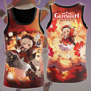 Genshin Impact Klee Video Game All Over Printed T-shirt Tank Top Zip Hoodie Pullover Hoodie Hawaiian Shirt Beach Shorts Joggers Tank Top S 