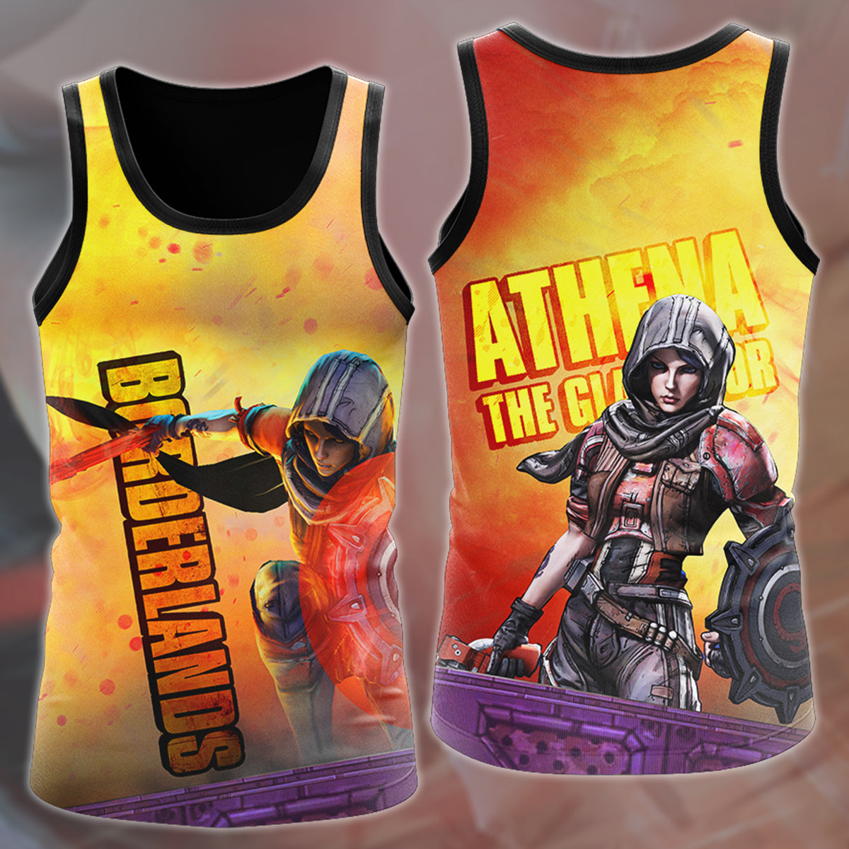 Borderlands Athena Video Game All Over Printed T-shirt Tank Top Zip Hoodie Pullover Hoodie Hawaiian Shirt Beach Shorts Joggers Tank Top S