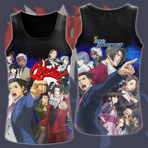 Phoenix Wright Ace Attorney Video Game All Over Printed T-shirt Tank Top Zip Hoodie Pullover Hoodie Hawaiian Shirt Beach Shorts Joggers Tank Top S 