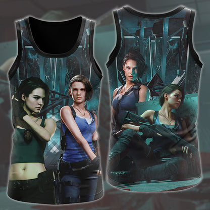 Resident Evil Jill Valentine Video Game All Over Printed T-shirt Tank Top Zip Hoodie Pullover Hoodie Hawaiian Shirt Beach Shorts Joggers Tank Top