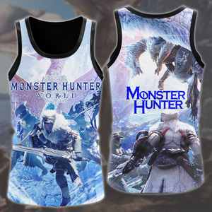 Monster Hunter: World Video Game All Over Printed T-shirt Tank Top Zip Hoodie Pullover Hoodie Hawaiian Shirt Beach Shorts Joggers Tank Top S 