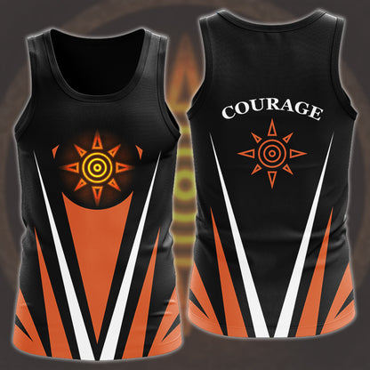 Digimon Crest Of Courage Video Game All Over Printed T-shirt Tank Top Zip Hoodie Pullover Hoodie Hawaiian Shirt Beach Shorts Joggers