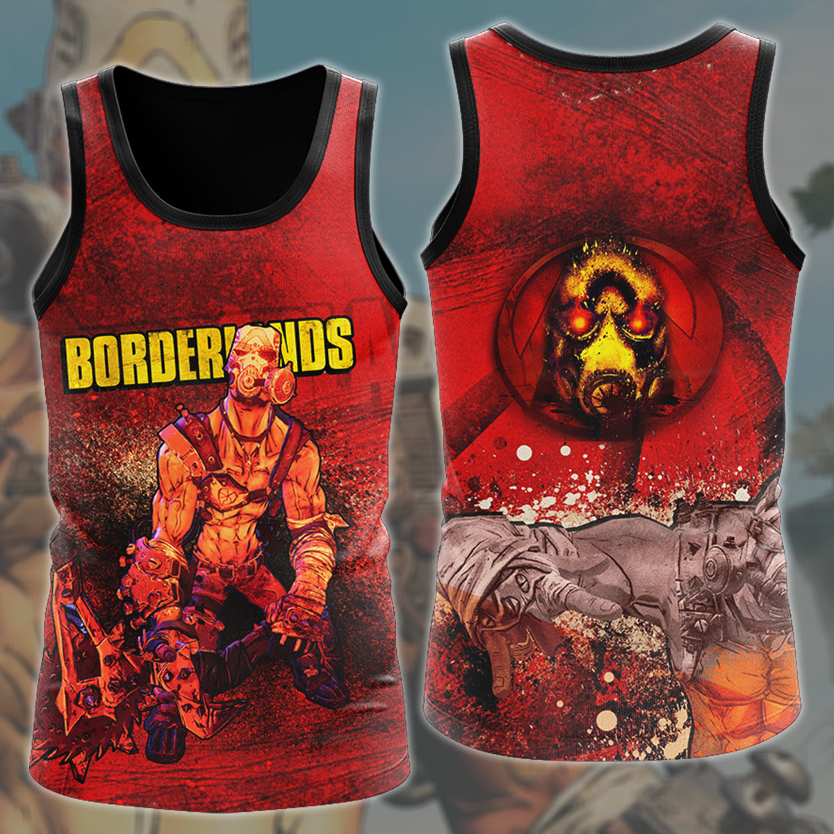 Borderlands Krieg Video Game All Over Printed T-shirt Tank Top Zip Hoodie Pullover Hoodie Hawaiian Shirt Beach Shorts Joggers Tank Top S
