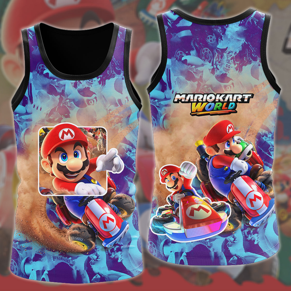 Mario Kart World Video Game All Over Printed T-shirt Tank Top Zip Hoodie Pullover Hoodie Hawaiian Shirt Beach Shorts Joggers
