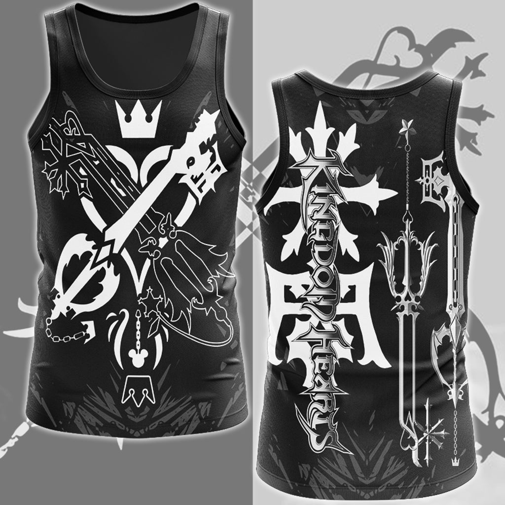 Kingdom Hearts Oathkeeper and Oblivion Video Game All Over Printed T-shirt Tank Top Zip Hoodie Pullover Hoodie Hawaiian Shirt Beach Shorts Joggers Tank Top S