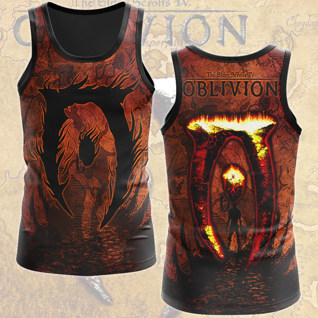 The Elder Scrolls IV: Oblivion Video Game All Over Printed T-shirt Tank Top Zip Hoodie Pullover Hoodie Hawaiian Shirt Beach Shorts Joggers Tank Top S