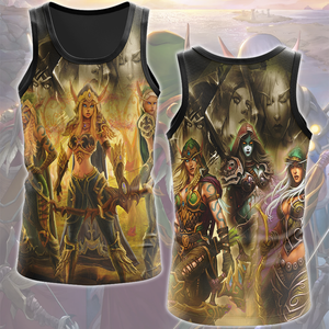 World Of Warcraft The Windrunner Sisters - Alleria, Sylvanas, Vereesa Video Game All Over Printed T-shirt Tank Top Zip Hoodie Pullover Hoodie Hawaiian Shirt Beach Shorts Joggers Tank Top S