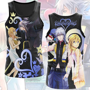 Kingdom Hearts Riku and Namine Video Game All Over Printed T-shirt Tank Top Zip Hoodie Pullover Hoodie Hawaiian Shirt Beach Shorts Joggers Tank Top S