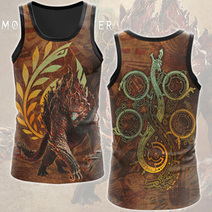 Monster Hunter Wilds Video Game All Over Printed T-shirt Tank Top Zip Hoodie Pullover Hoodie Hawaiian Shirt Beach Shorts Joggers Tank Top S