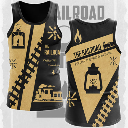 Fallout The Railroad Video Game All Over Printed T-shirt Tank Top Zip Hoodie Pullover Hoodie Hawaiian Shirt Beach Shorts Joggers Tank Top