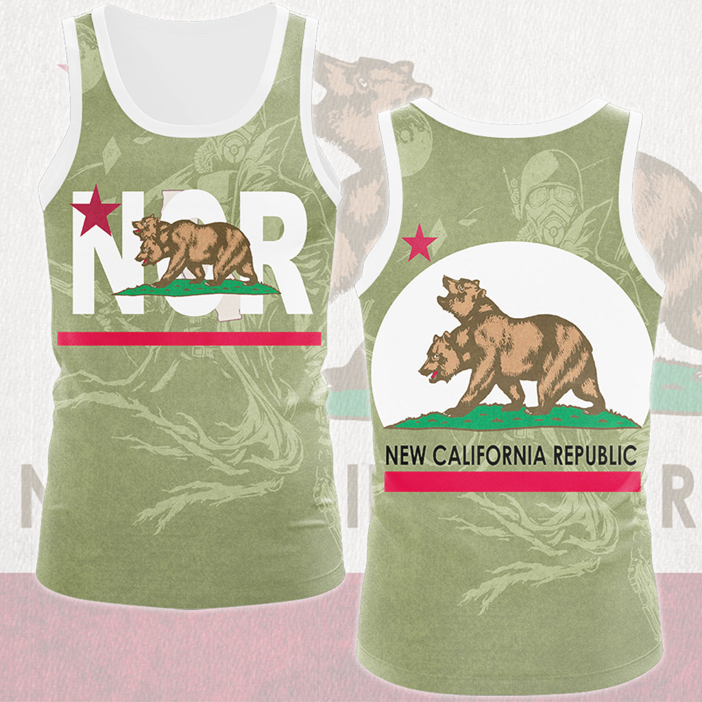 Fallout New California Republic (NCR) Video Game All Over Printed T-shirt Tank Top Zip Hoodie Pullover Hoodie Hawaiian Shirt Beach Shorts Joggers Tank Top