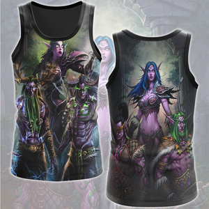 World Of Warcraft Stormrage Love Triangle Illidan Stormrage, Malfurion Stormrage, Tyrande Whisperwind Video Game All Over Printed T-shirt Tank Top Zip Hoodie Hawaiian Shirt Beach Shorts Joggers Tank Top S