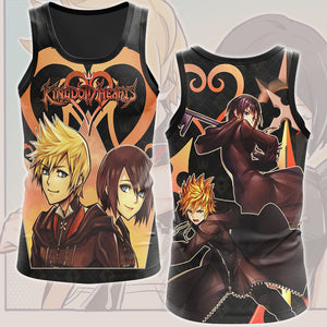 Kingdom Hearts Roxas and Xion Video Game All Over Printed T-shirt Tank Top Zip Hoodie Pullover Hoodie Hawaiian Shirt Beach Shorts Joggers Tank Top S