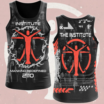 Fallout The Institute Video Game All Over Printed T-shirt Tank Top Zip Hoodie Pullover Hoodie Hawaiian Shirt Beach Shorts Joggers Tank Top