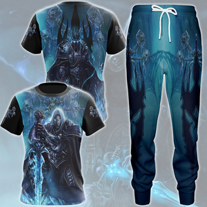 World Of Warcraft Arthas The Lich King Video Game All Over Printed T-shirt Tank Top Zip Hoodie Pullover Hoodie Hawaiian Shirt Beach Shorts Joggers   