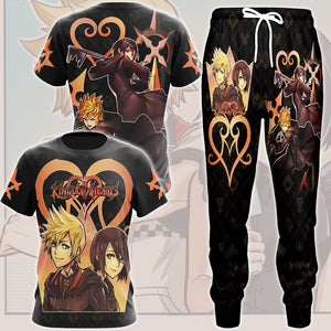 Kingdom Hearts Roxas and Xion Video Game All Over Printed T-shirt Tank Top Zip Hoodie Pullover Hoodie Hawaiian Shirt Beach Shorts Joggers