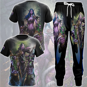 World Of Warcraft Stormrage Love Triangle Illidan Stormrage, Malfurion Stormrage, Tyrande Whisperwind Video Game All Over Printed T-shirt Tank Top Zip Hoodie Hawaiian Shirt Beach Shorts Joggers