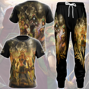 World Of Warcraft The Windrunner Sisters - Alleria, Sylvanas, Vereesa Video Game All Over Printed T-shirt Tank Top Zip Hoodie Pullover Hoodie Hawaiian Shirt Beach Shorts Joggers