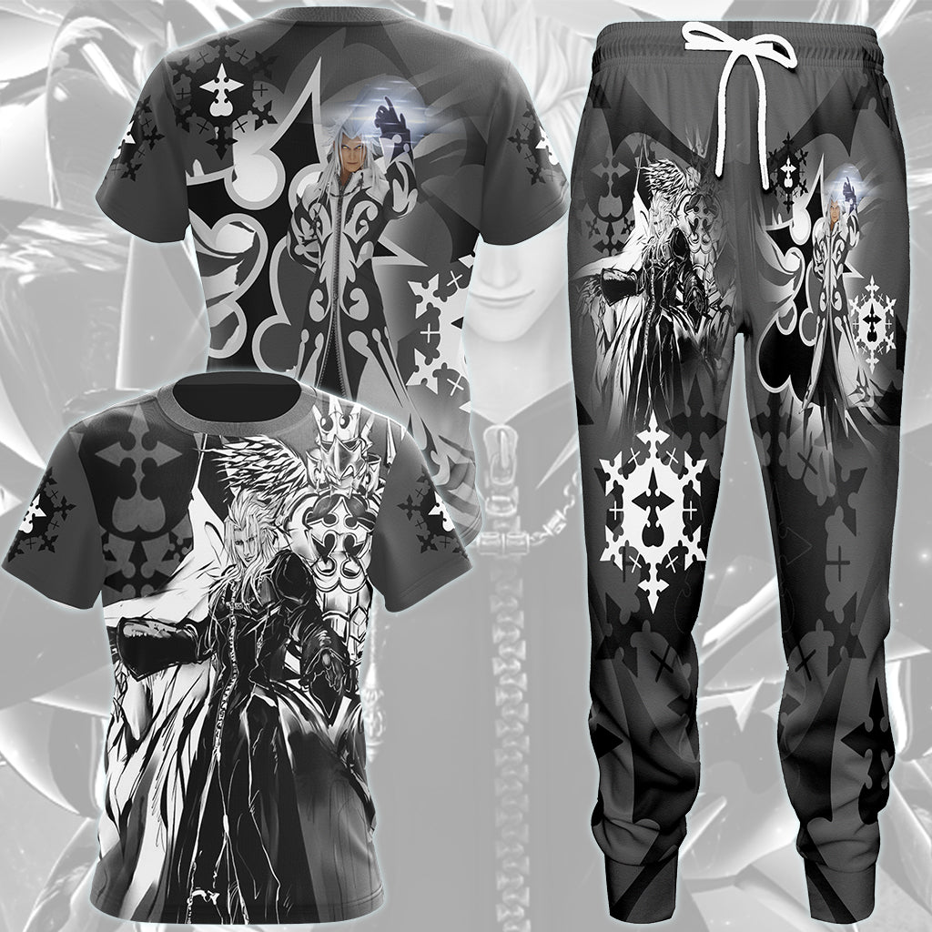 Kingdom Hearts Xemnas Video Game All Over Printed T-shirt Tank Top Zip Hoodie Pullover Hoodie Hawaiian Shirt Beach Shorts Joggers