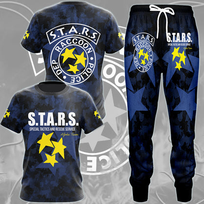 Resident Evil S.T.A.R.S. Alpha Team Video Game All Over Printed T-shirt Tank Top Zip Hoodie Pullover Hoodie Hawaiian Shirt Beach Shorts Joggers