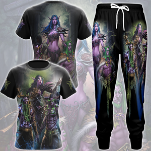 World Of Warcraft Stormrage Love Triangle Illidan Stormrage, Malfurion Stormrage, Tyrande Whisperwind Video Game All Over Printed T-shirt Tank Top Zip Hoodie Hawaiian Shirt Beach Shorts Joggers