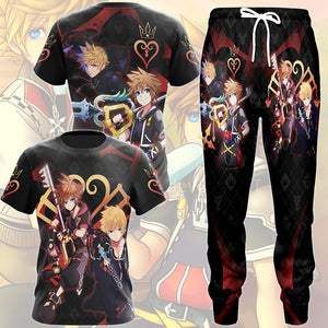 Kingdom Hearts Sora and Roxas Video Game All Over Printed T-shirt Tank Top Zip Hoodie Pullover Hoodie Hawaiian Shirt Beach Shorts Joggers