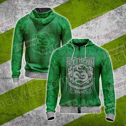 Slytherin - Power-Hungry Harry Potter New Style Unisex 3D T-shirt Zip Hoodie S 