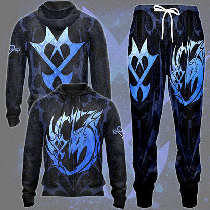 Kingdom Hearts Symbols The Unversed Emblem Video Game All Over Printed T-shirt Tank Top Zip Hoodie Pullover Hoodie Hawaiian Shirt Beach Shorts Joggers