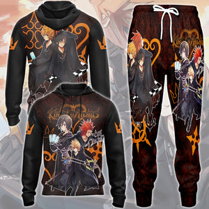 Kingdom Hearts Roxas, Axel and Xion (Sea-salt Ice Cream trio) Video Game All Over Printed T-shirt Tank Top Zip Hoodie Pullover Hoodie Hawaiian Shirt Beach Shorts Joggers