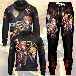 Kingdom Hearts Sora and Roxas Video Game All Over Printed T-shirt Tank Top Zip Hoodie Pullover Hoodie Hawaiian Shirt Beach Shorts Joggers