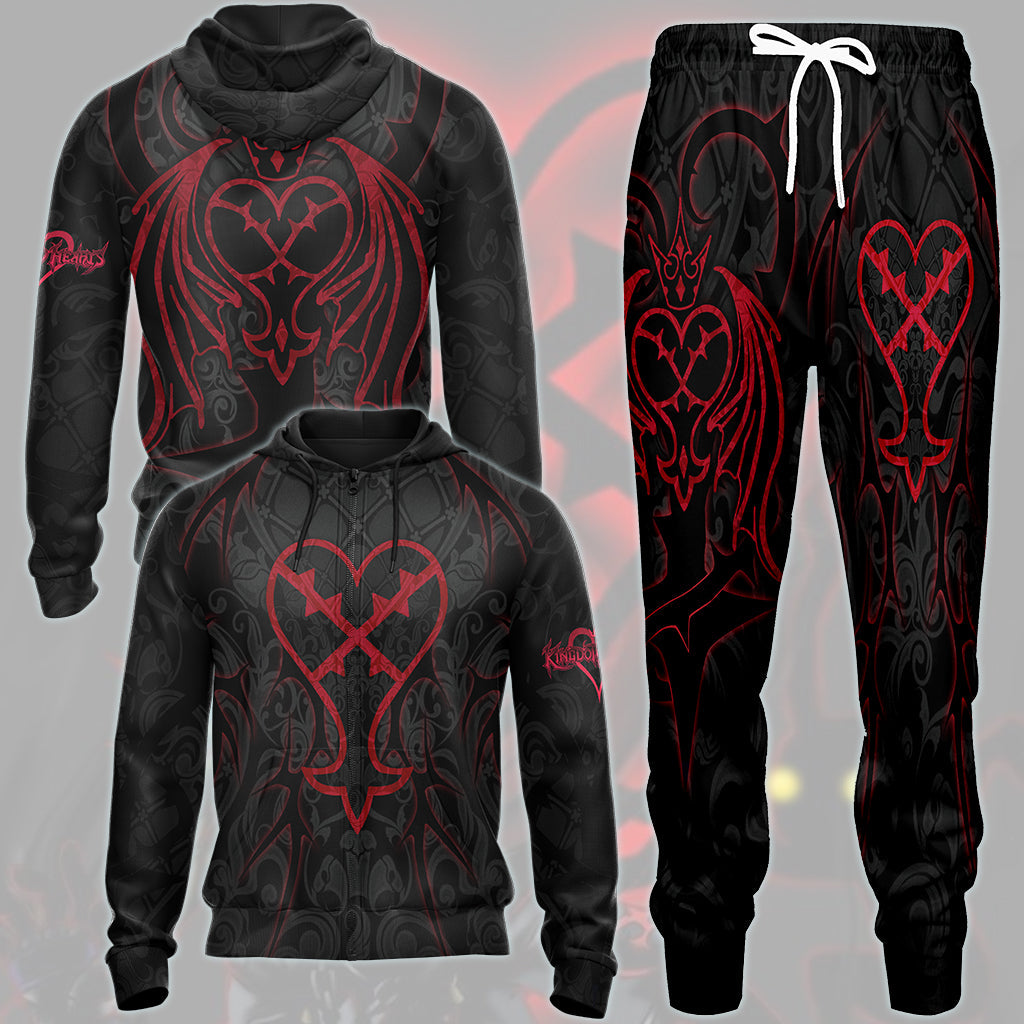 Kingdom Hearts Symbols The Heartless Emblem Video Game All Over Printed T-shirt Tank Top Zip Hoodie Pullover Hoodie Hawaiian Shirt Beach Shorts Joggers