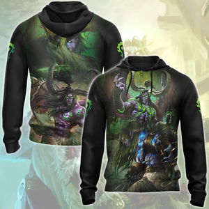 World Of Warcraft Stormrage Brothers - Illidan Stormrage, Malfurion Stormrage Video Game All Over Printed T-shirt Tank Top Zip Hoodie Pullover Hoodie Hawaiian Shirt Beach Shorts Joggers Zip Hoodie S