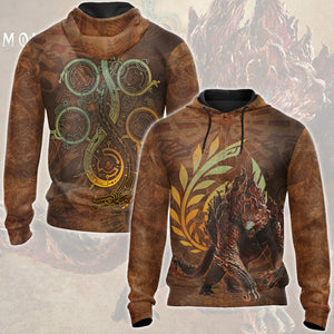 Monster Hunter Wilds Video Game All Over Printed T-shirt Tank Top Zip Hoodie Pullover Hoodie Hawaiian Shirt Beach Shorts Joggers Zip Hoodie S