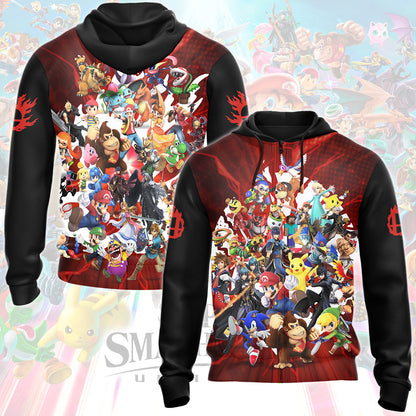 Super Smash Bros. Ultimate Video Game All Over Printed T-shirt Tank Top Zip Hoodie Pullover Hoodie Hawaiian Shirt Beach Shorts Joggers Zip Hoodie