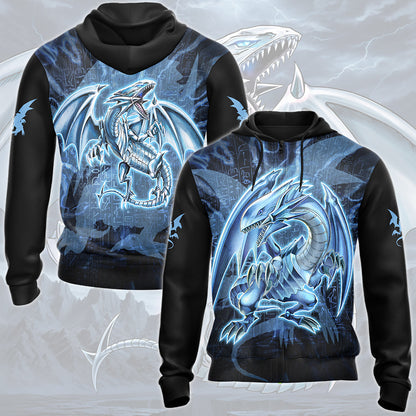 Yu-gi-oh! Blue-Eyes White Dragon Video Game All Over Printed T-shirt Tank Top Zip Hoodie Pullover Hoodie Hawaiian Shirt Beach Shorts Joggers