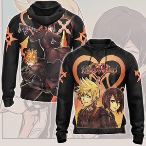 Kingdom Hearts Roxas and Xion Video Game All Over Printed T-shirt Tank Top Zip Hoodie Pullover Hoodie Hawaiian Shirt Beach Shorts Joggers Zip Hoodie S