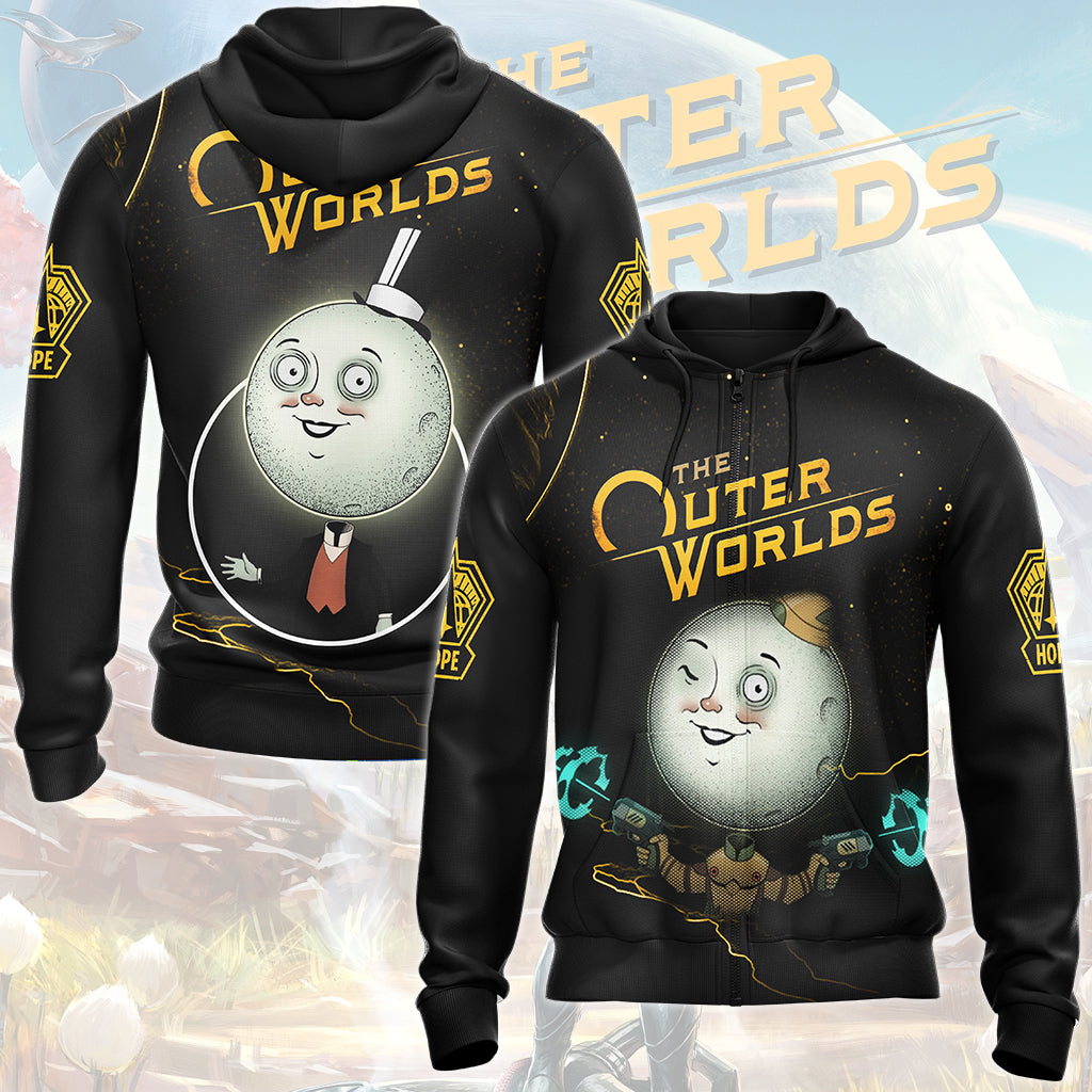 The Outer Worlds Video Game All Over Printed T-shirt Tank Top Zip Hoodie Pullover Hoodie Hawaiian Shirt Beach Shorts Joggers Zip Hoodie S