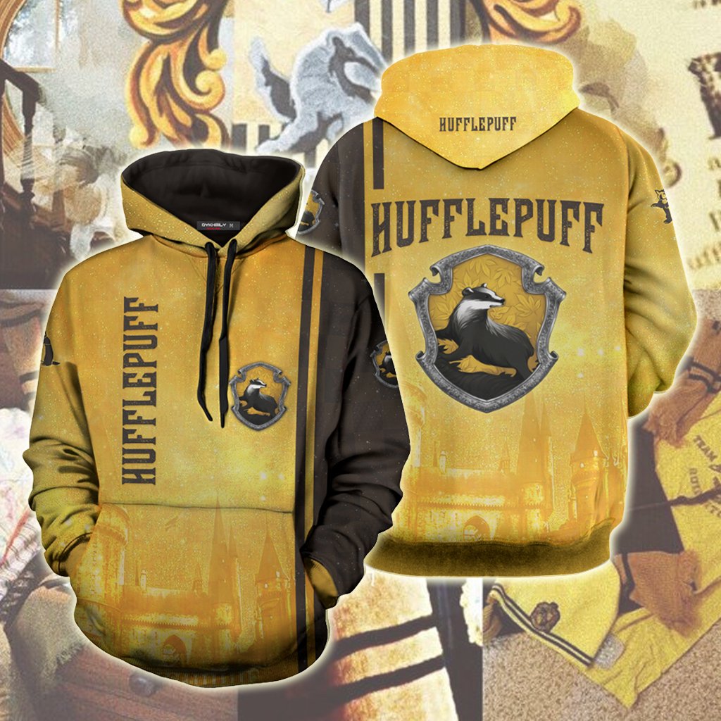 The Hogwarts Castle Hufflepuff Harry Potter Unisex 3D T-shirt Hoodie S 