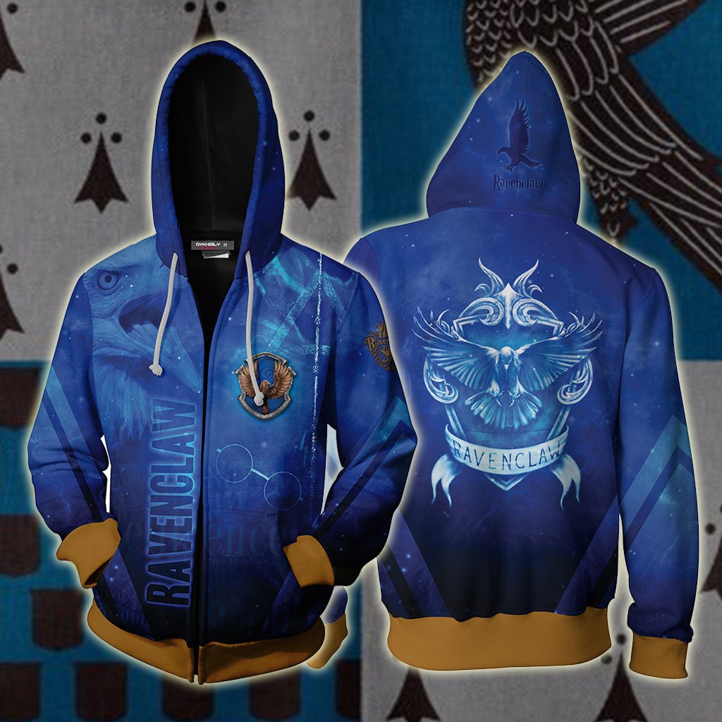 Ravenclaw Harry Potter New Look T-shirt Zip Up Hoodie - MoveekBuddyShop